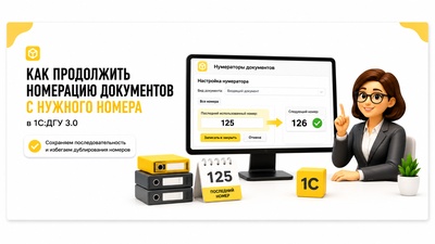 Как продолжить нумерацию документов с нужного номера в 1С:ДГУ 3.0